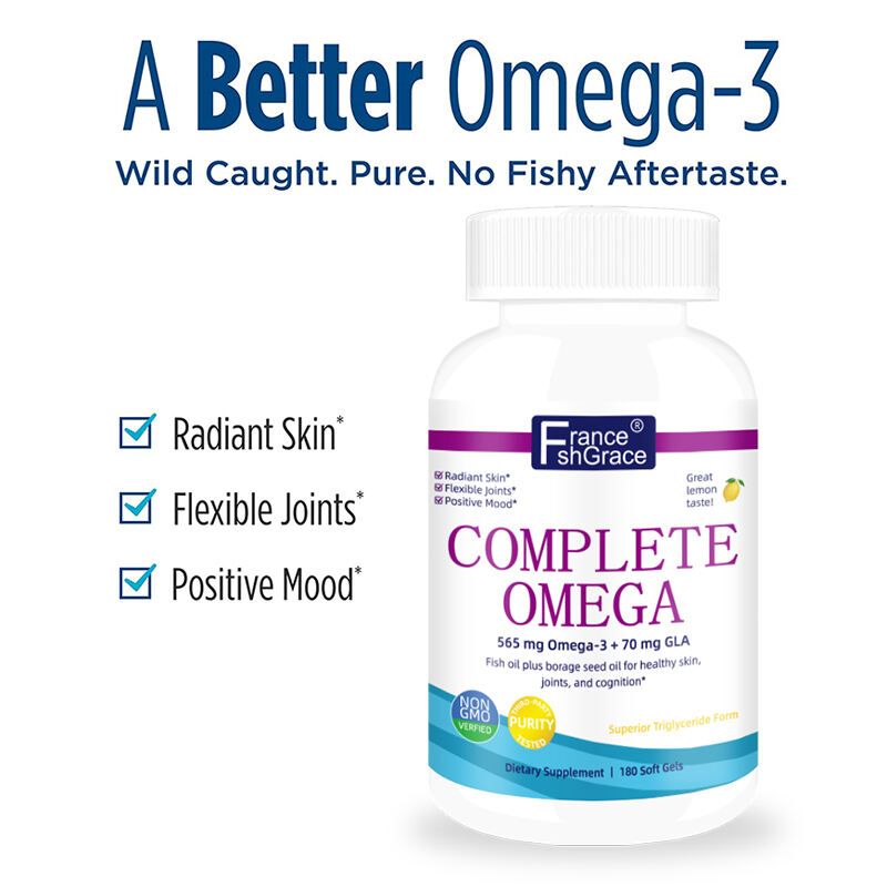  Omega 3 fish oil, Lemon Flavor - 565 mg Omega-3-180 Soft Gels - EPA & DHA with Added GLA - Healthy Skin & Join details