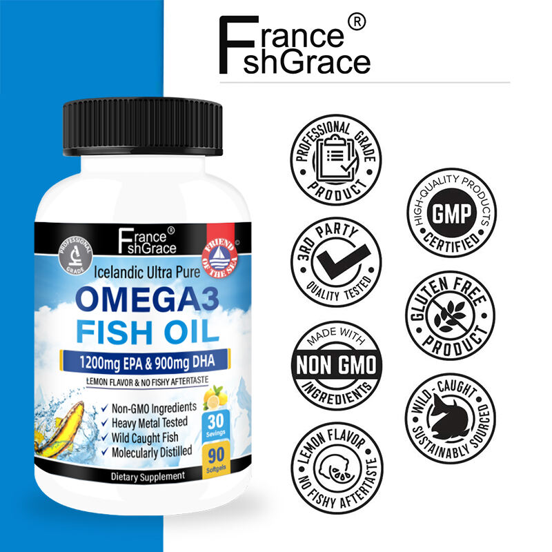 Fish Oil Omega 3 EPA & DHA 2250 mg - Burpless Lemon Flavor Triple Strength Supplement  factory