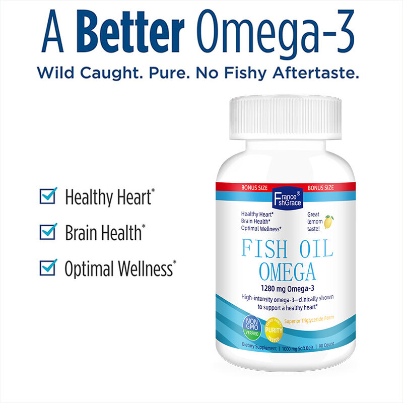 Omega 3 fish oil , Lemon Flavor - 1280 mg Omega-3-90 Soft Gels  manufacture