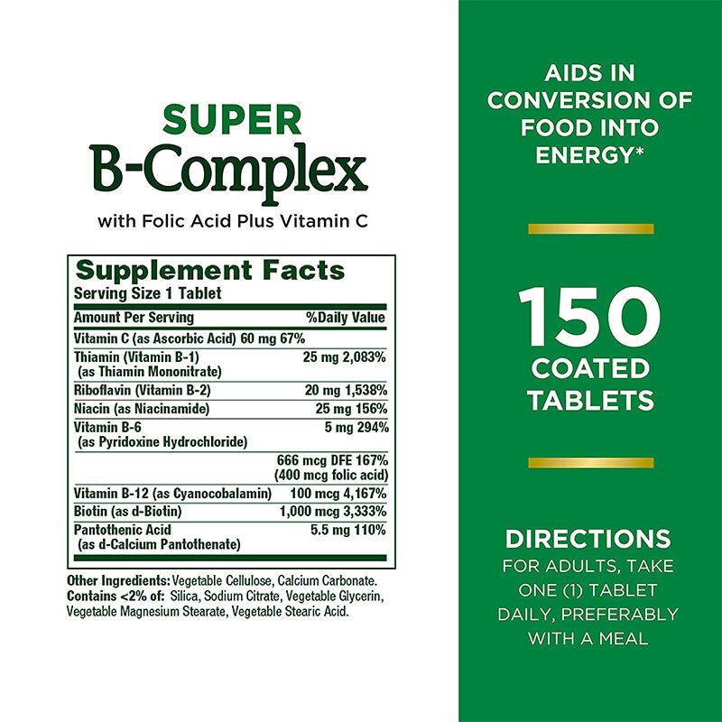 Energy health super b-complex with folic acid plus vitamin c manufacture