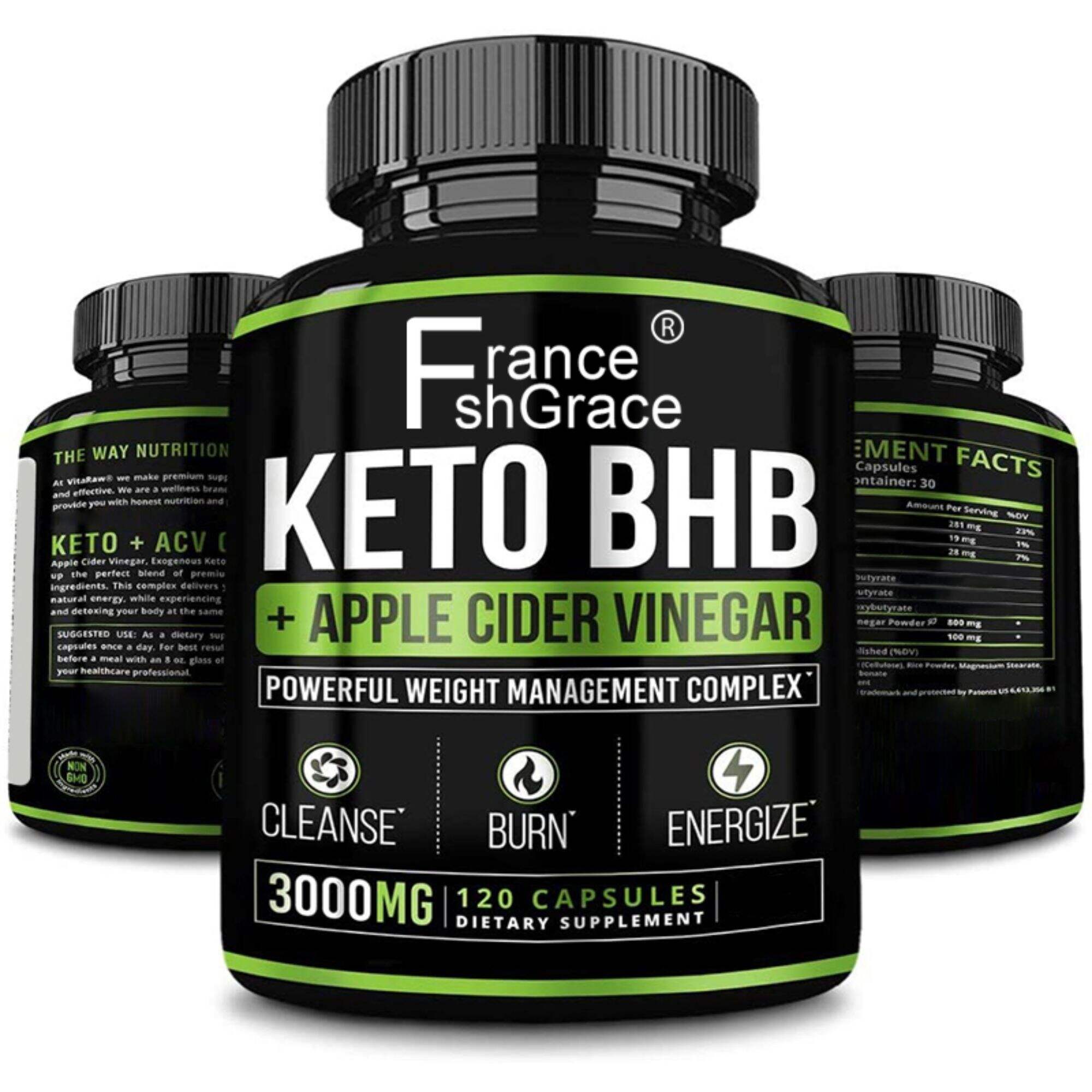 كبسولات خل التفاح مع Keto BHB للنساء والرجال - الطاقة والتركيز