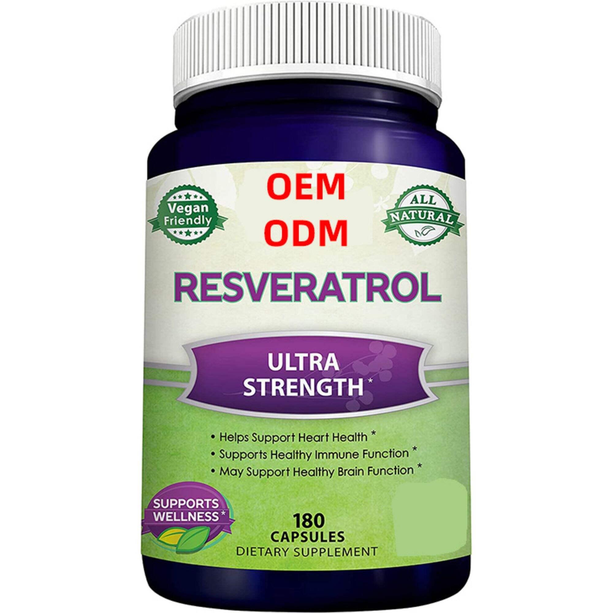 Resveratrol ธรรมชาติ 100% - 1000 มก. ต่อหนึ่งหน่วยบริโภค Max Strength (180 แคปซูล) อาหารเสริมต้านอนุมูลอิสระ, ยา Trans-Resveratrol เพื่อสุขภาพหัวใจและบริสุทธิ์, Trans Resveratrol และโพลีฟีนอล