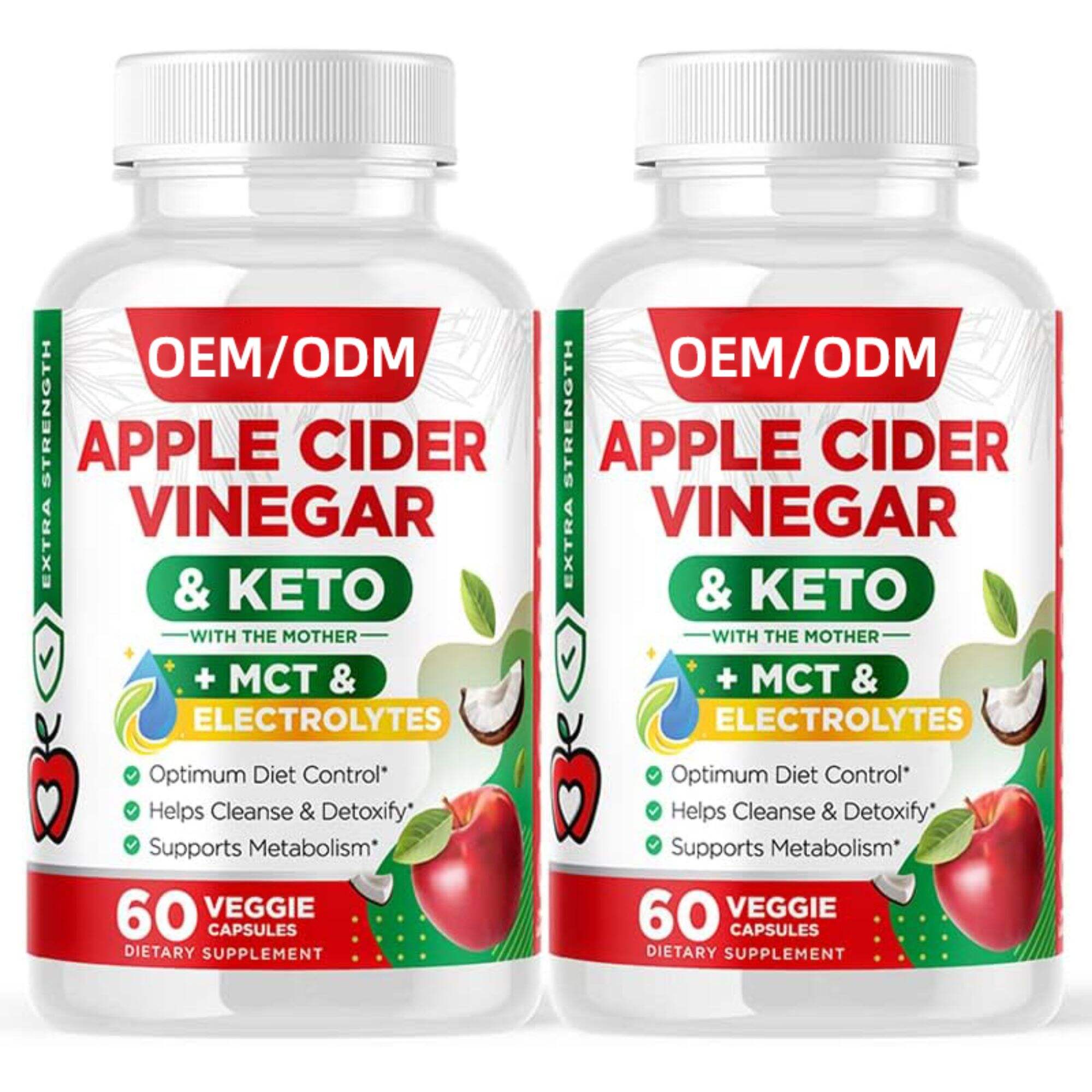 Apple Cider Vinegar Capsules + Keto and MCT Oil for Women & Men - Diet Supplement Helps Cleanse & Detox - Supports Healthy Diet - Vegan ACV Pills with Mother