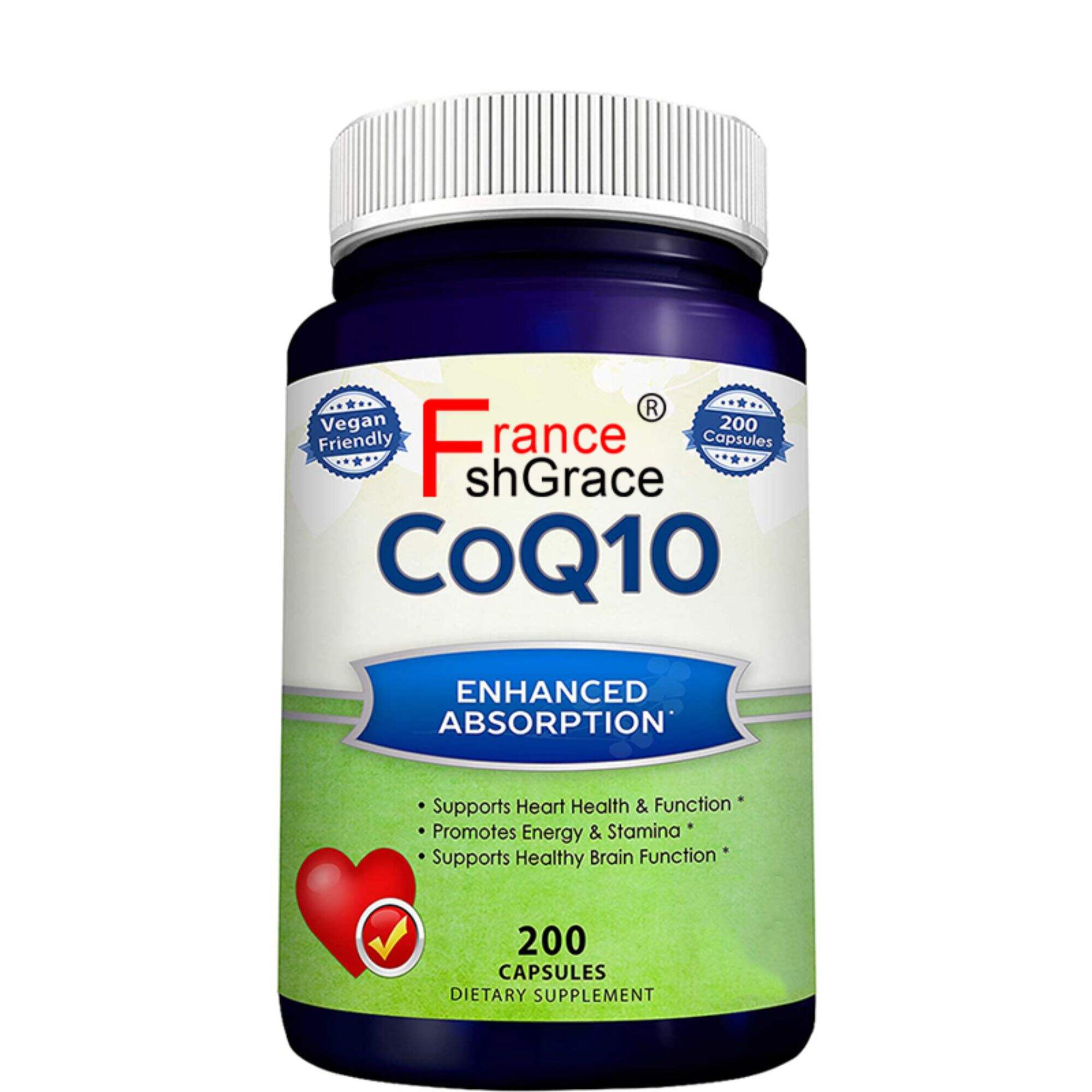 CoQ10 (400mg Max Strength, 200 Capsules) - High Absorption Vegan Coenzyme Q10 Powder