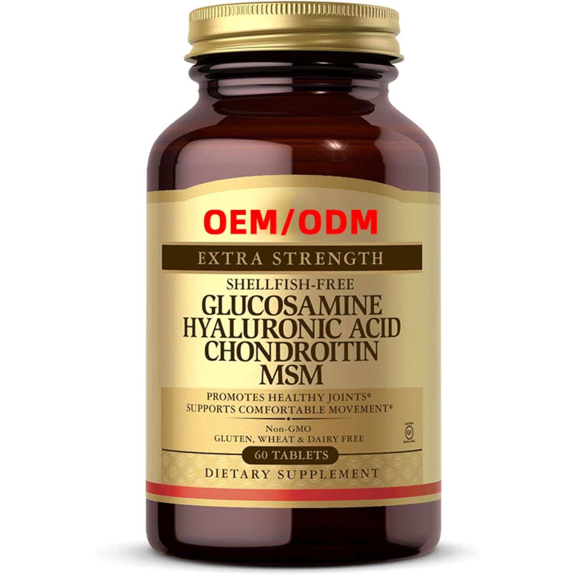 Joint Support  Glucosamine Hyaluronic Acid Chondroitin MSM (Shellfish-Free), 60 Tablets Comfort  Supports Active Lifestyles Non-GMO, Gluten Free, Dairy Free 20 Servings