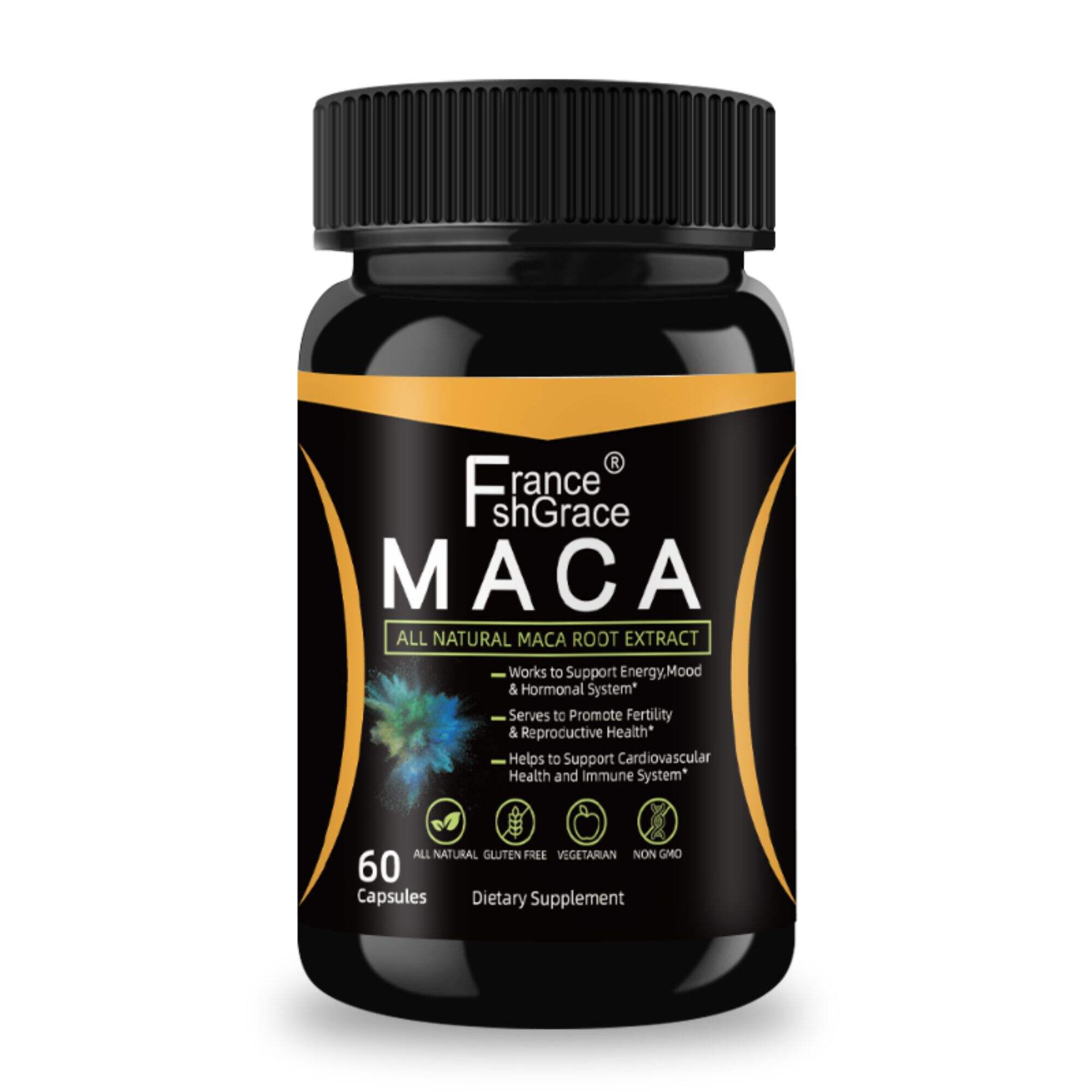 Man Power 100% Natural Maca Extract 750mg – 60 Capsules – Natural Peruvian Maca Root Powder Supplement