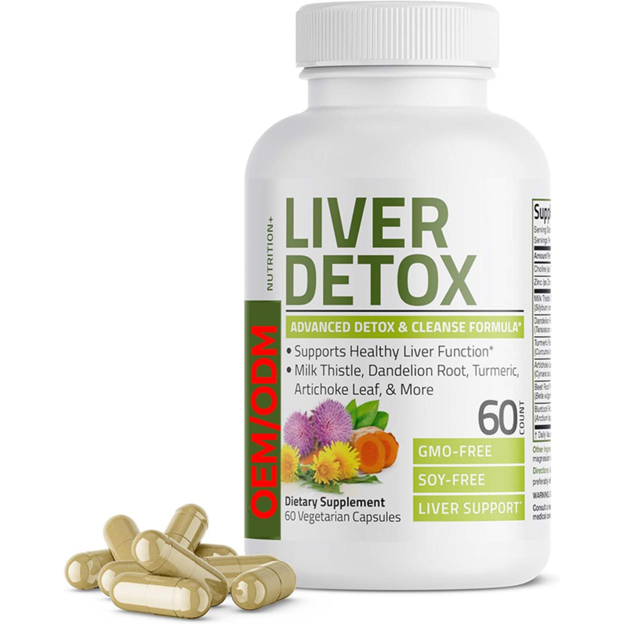 Liver Detox Advanced Detox & Cleansing Formula Supports Health Liver Function with Milk Thistle, Dandelion Root, Turmeric, Artichoke Leaf & More, Non-GMO, 60 Vegetarian Capsules