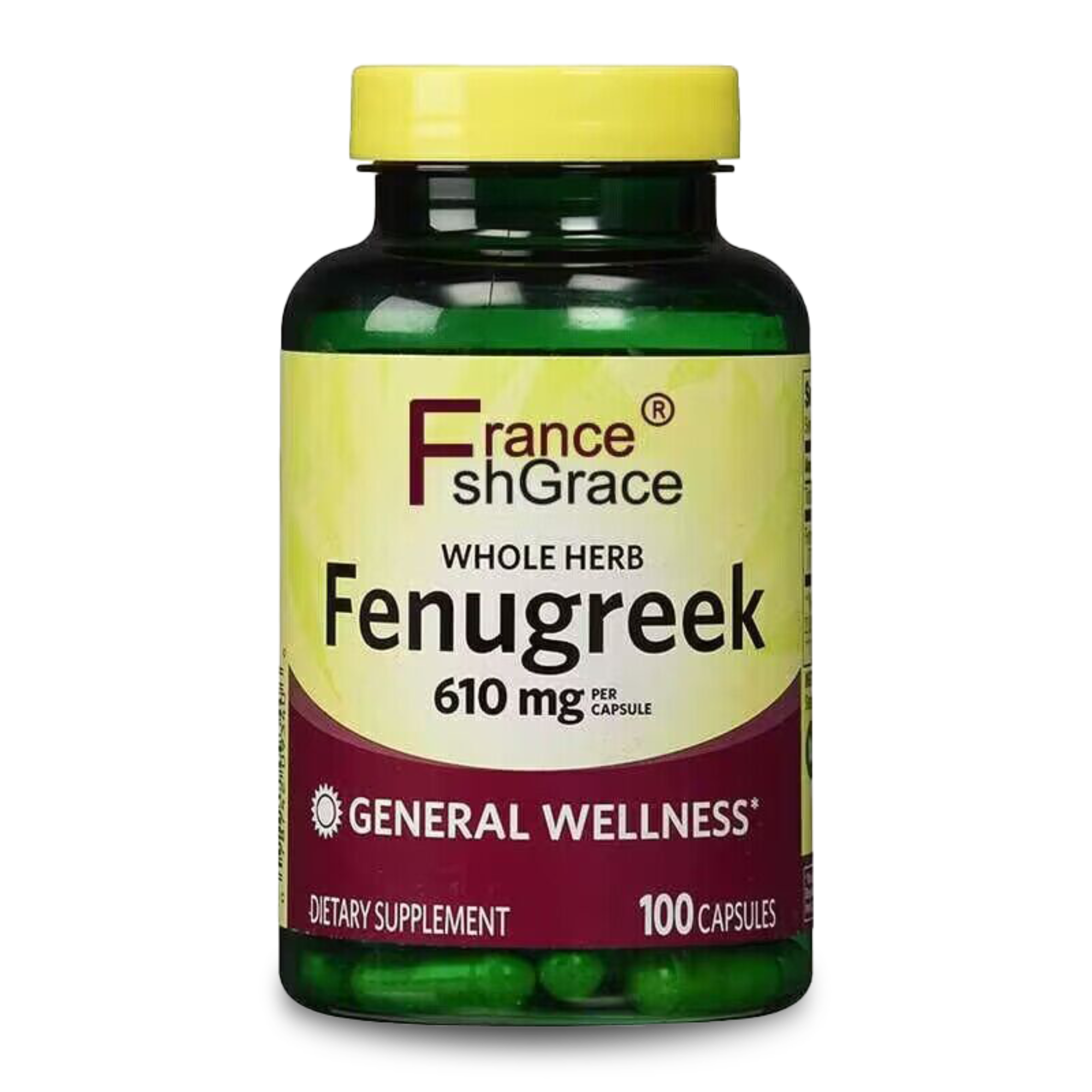 Fenugreek (Trigonella foenum-graecum) 610 mg, Herbal Supplement, 100 Veg Capsules