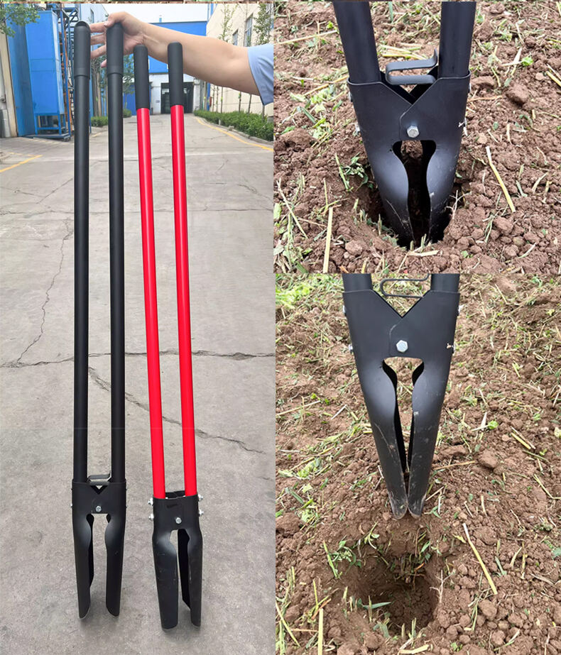 High Quality Heavy Duty Farm Tools Manual Hand Post Hole Digger with Handle for Earth Digger Seedling Shifter manufacture