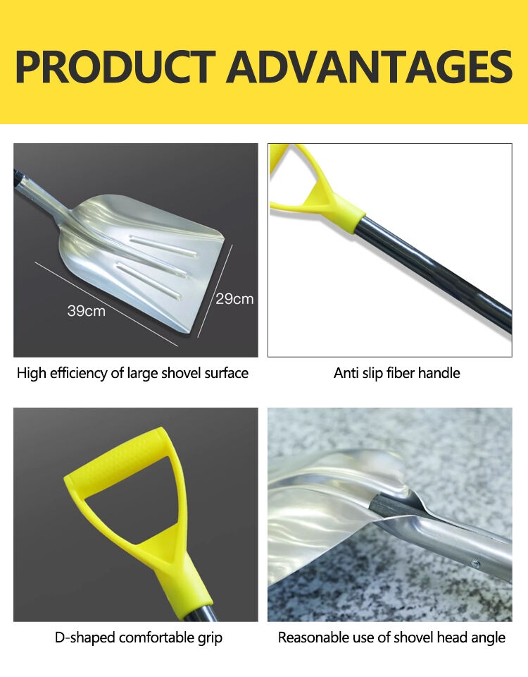 China Factory Free for Sample Aluminum Snow Garden Shovel with Wooden /steel/fiberglass Handle factory
