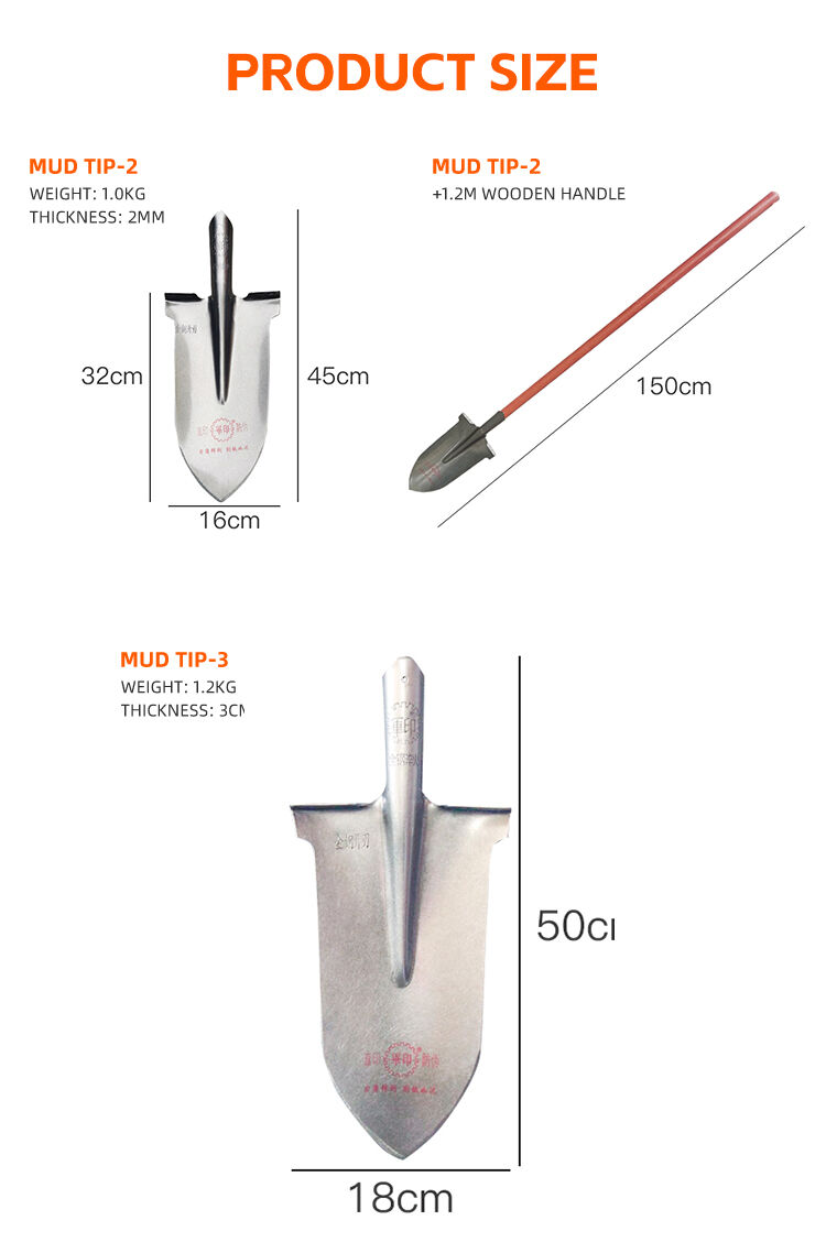 product factory direct sale farming tools steel  round garden spade shovel with wooden handle-2