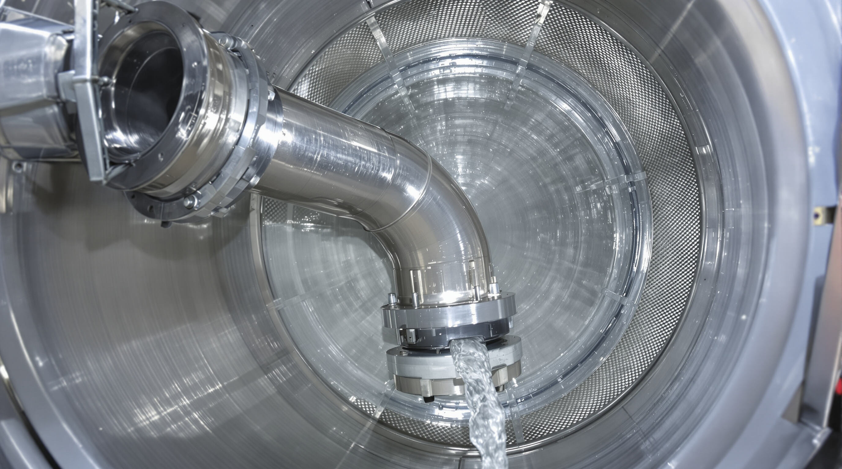 Photorealistic image of a Y strainer section showing fluid flow and debris capture inside an industrial pipeline.