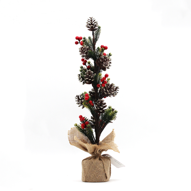 2025 New Arrival 11*11*42cm PE & Pine Cone Christmas Table Top Tree Popular Indoor Home Luxury Decoration for Xmas details
