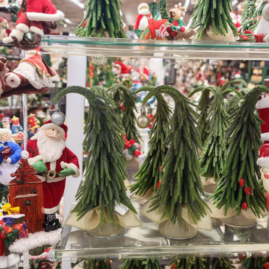 Supermarket Hot Sale Green Mini 20*20*42cm PE Christmas Table Top Tree with a Xmas Tree Ball for Holiday Decorations manufacture