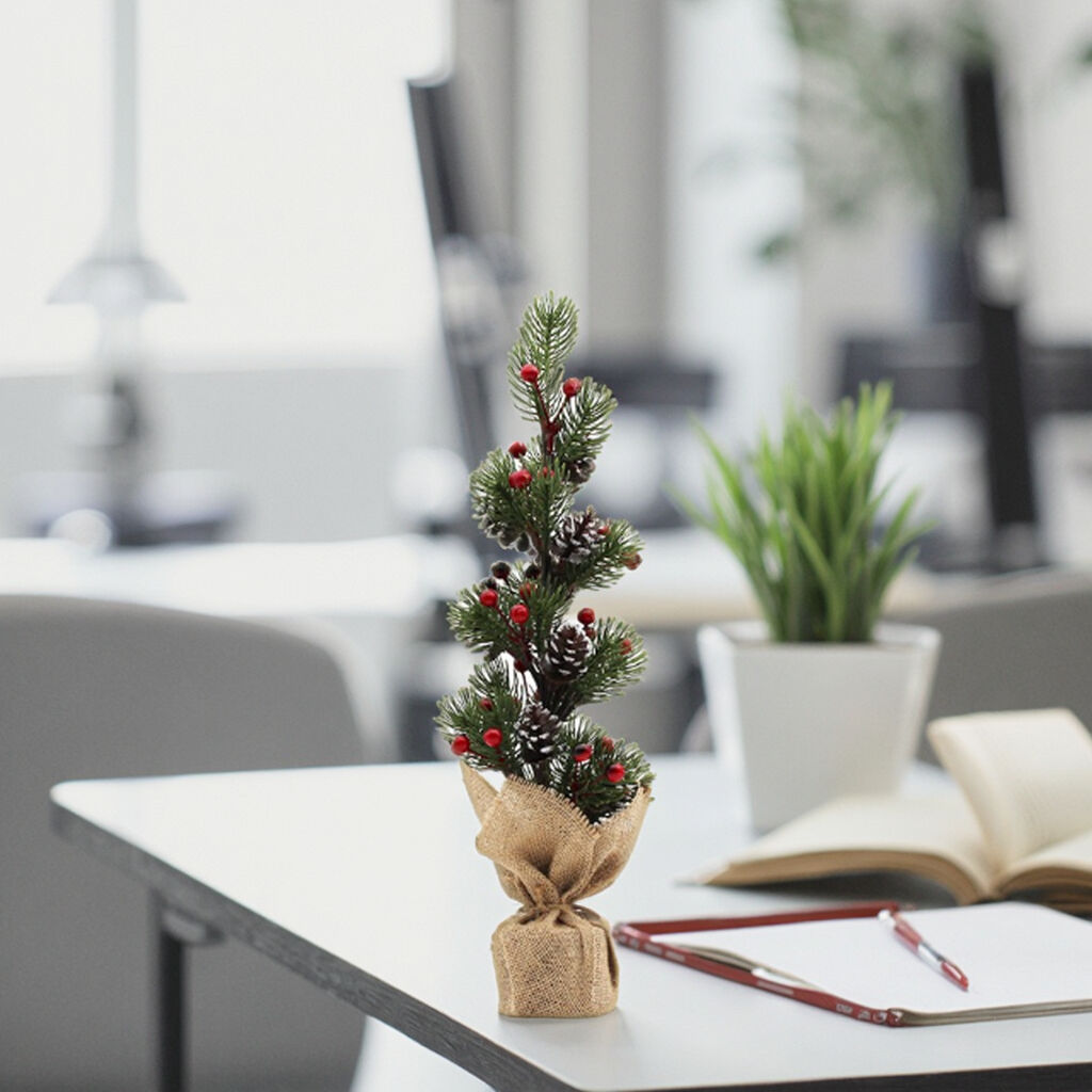 Hot Selling New 13*13*45cm PE Pine Cone Christmas Table Top Tree for Home Interior Decoration Family Desktop Ornaments-Factory factory