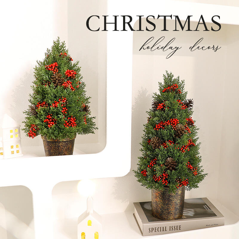 Wholesale 18*18*32cm PE Pine Cone Christmas Desktop Ornaments Holiday Scene Table Top Tree Decorations Christmas Decorations supplier