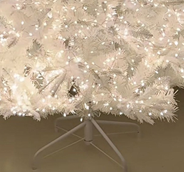 High Quality White PVC Artificial Christmas Tree 180 cm Custom Cold White LED Lights Standing Base for Decorations Wholesale factory