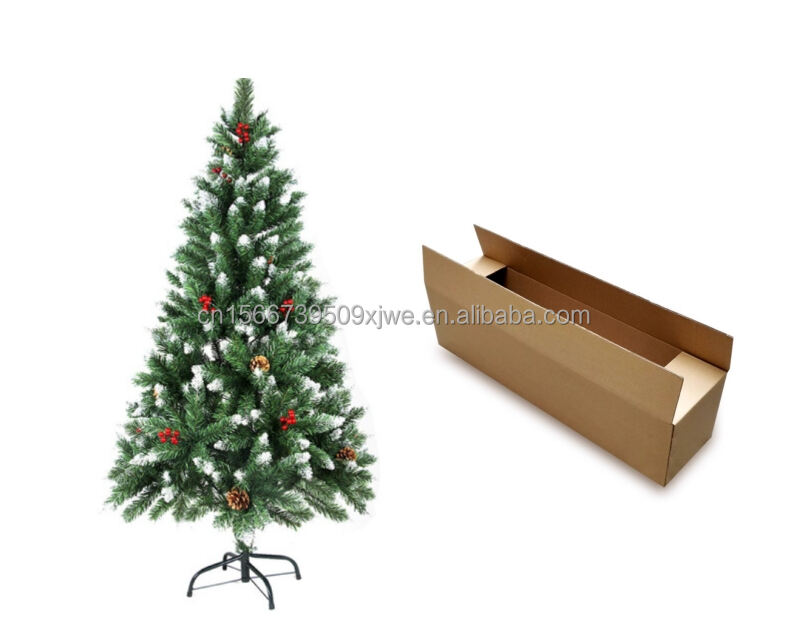 Realistic Warm LED Christmas Tree Mixed PVC & PE Artificial Tree with Wooden Base manufacture