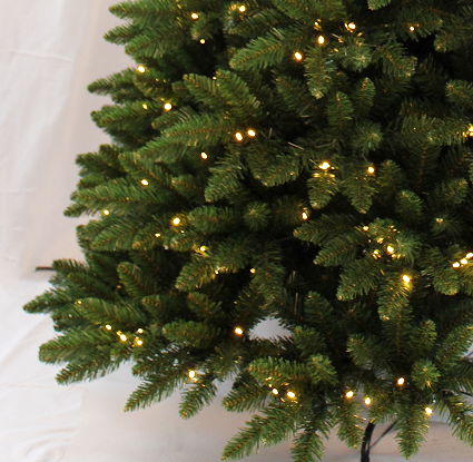 Modern Green PVC Artificial Christmas Tree with Warm White LED Lights Eco-Friendly Pre-Lit Customizable Size Wholesale Price supplier