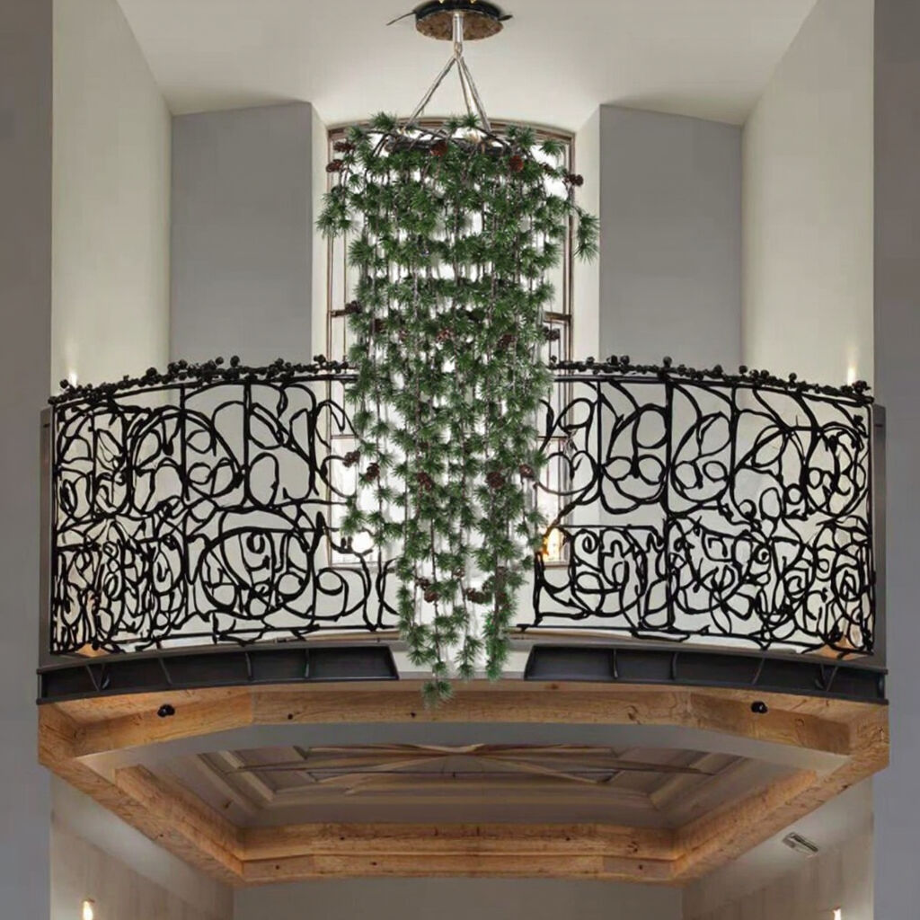 2025 Yiwu Best Selling Mini Pine Needle Christmas Hanging Decoration 25*25*68cm Modern Leaf Door Ornaments supplier