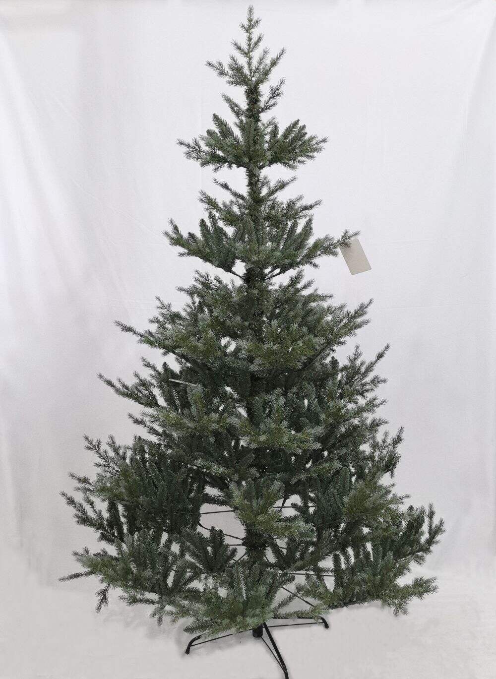 Luxury 210cm White PE Artificial Christmas Tree Eco-Friendly Hinged Standing Base LED Lighting Customizable Size for Outdoor Use factory