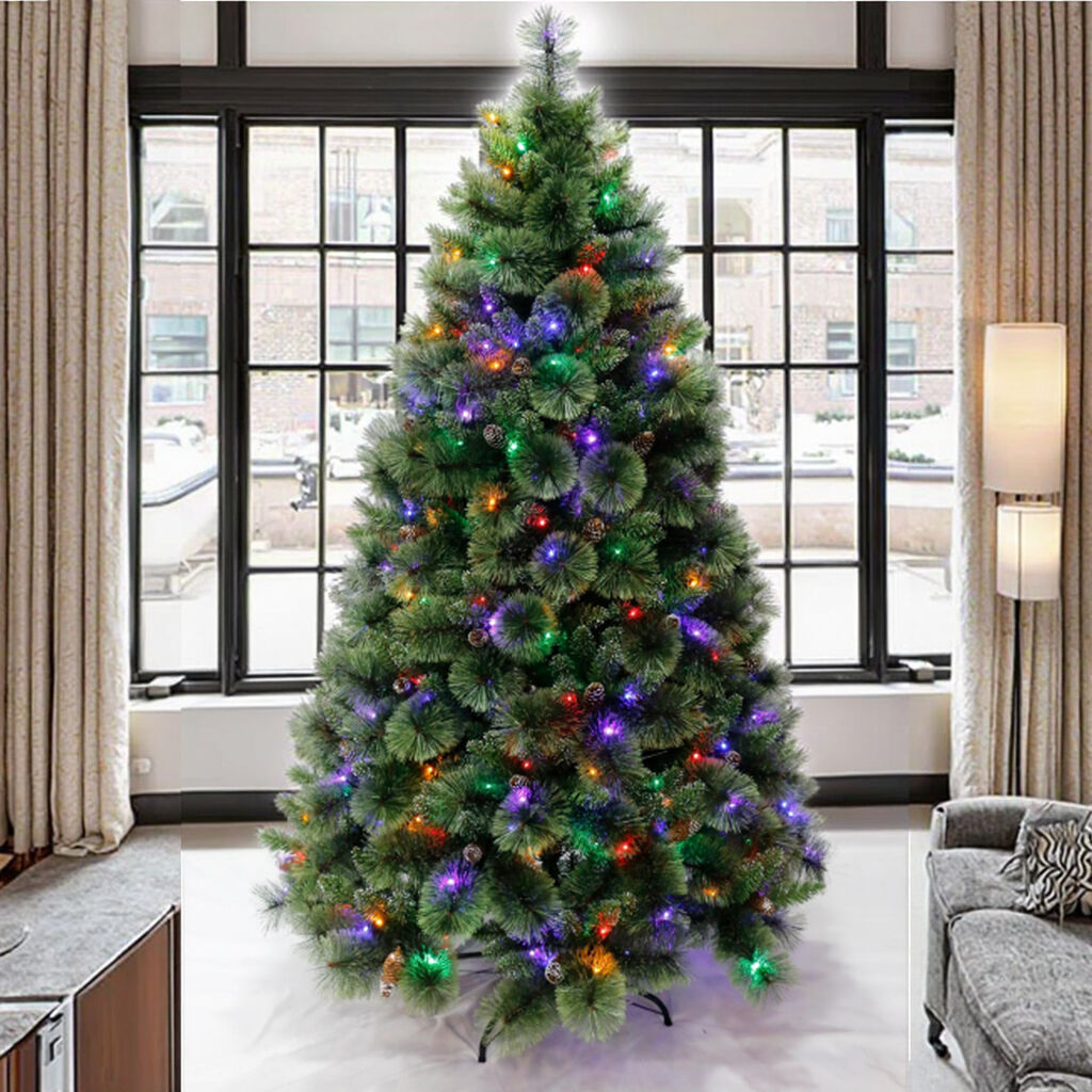 Yiwu Luxury 210cm Pre-Lit PVC Pine Needle and Mixed PVC Christmas Tree High Quality New Arrival Product supplier