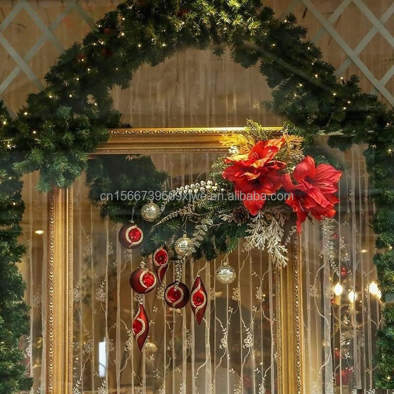 270cm Green PVC Christmas Garland for Xmas Decoration Elegant Wreath for Home & Office Decor manufacture