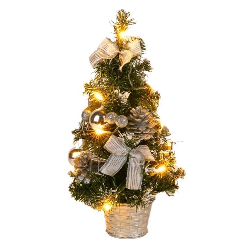 2025 New Arrival Luxury 30cm PVC Christmas Mini Tree Decorated with Pine Cone Ball for Xmas Home Party Decor Factory Wholesale factory