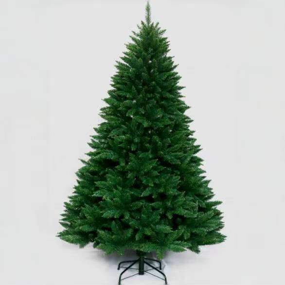 Luxury PVC Artificial Christmas Tree Green Tips Hinged Indoor Decoration Customizable Size Home Use Wholesale manufacture