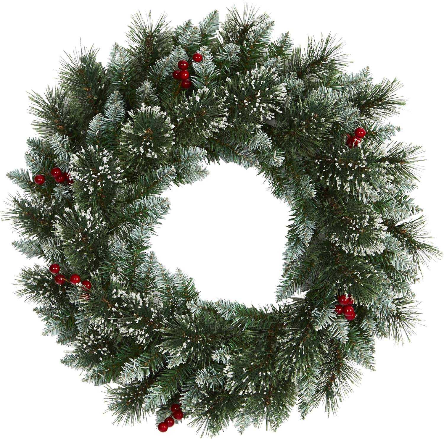 Yiwu Factory Customizable 24\" Eco-Friendly PVC Artificial Christmas Wreath ,Garland Pine Needle Material for Home Use factory