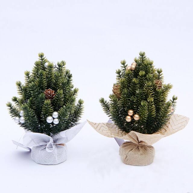 14*14*18cm PE & Pine Cone Christmas Table Top Tree Ball Branches for Indoor Party Ornaments Decor Xmas Decorations factory