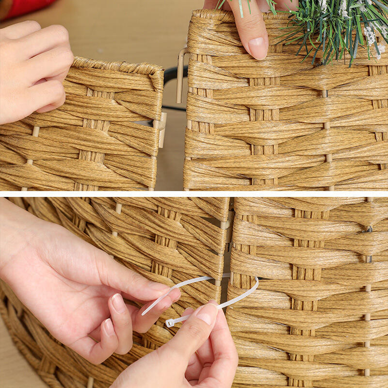 Woven Rattan Christmas Tree Decoration Elegant Fence Xmas Tree Skirt Christmas Decorations American Country Tree Fence factory