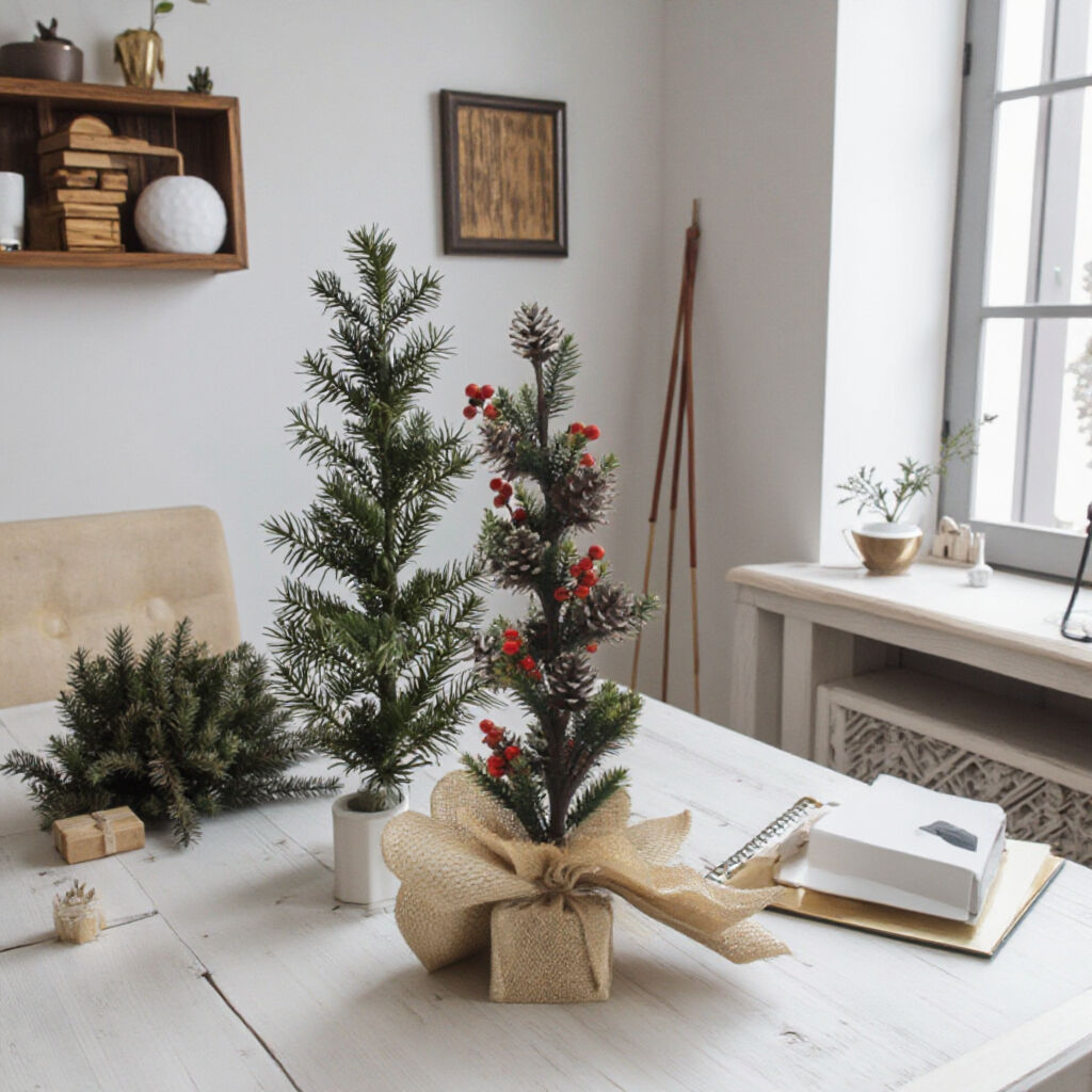 2025 New Arrival 11*11*42cm PE & Pine Cone Christmas Table Top Tree Popular Indoor Home Luxury Decoration for Xmas manufacture