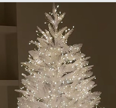 High Quality White PVC Artificial Christmas Tree 180 cm Custom Cold White LED Lights Standing Base for Decorations Wholesale supplier