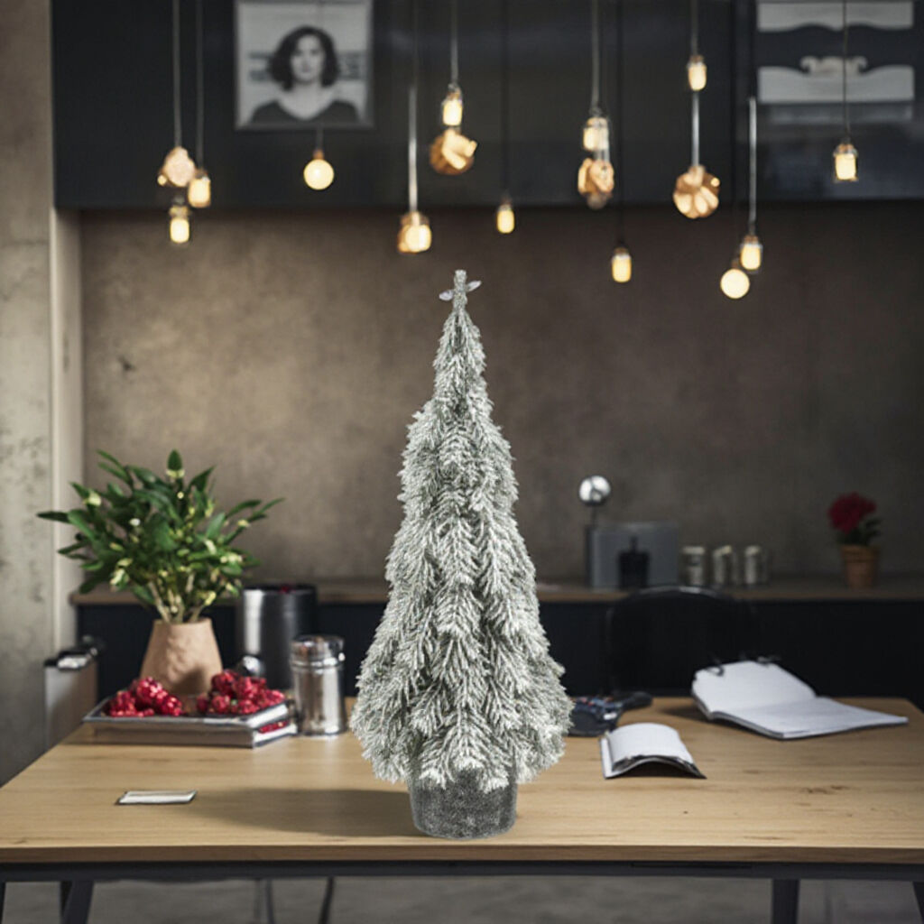 Luxury 18*18*52cm PE Christmas Tree for Home Wedding & Party Decorations Heavy Snow Flocked Factory Wholesale details