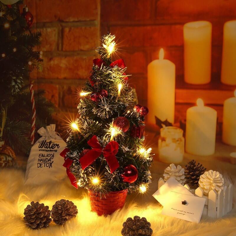 2025 New Arrival Luxury 30cm PVC Christmas Mini Tree Decorated with Pine Cone Ball for Xmas Home Party Decor Factory Wholesale details