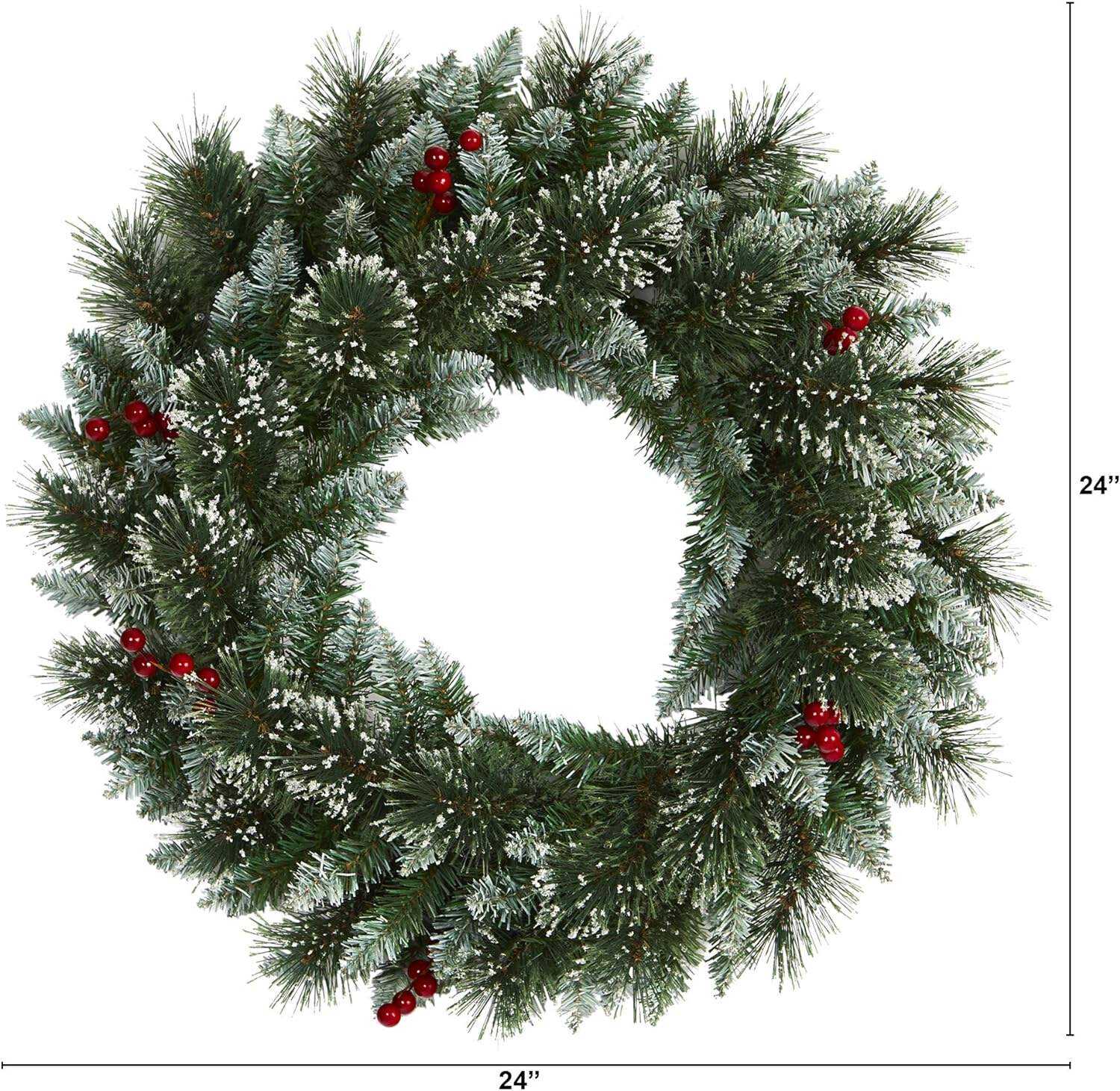 Yiwu Factory Customizable 24\" Eco-Friendly PVC Artificial Christmas Wreath ,Garland Pine Needle Material for Home Use factory