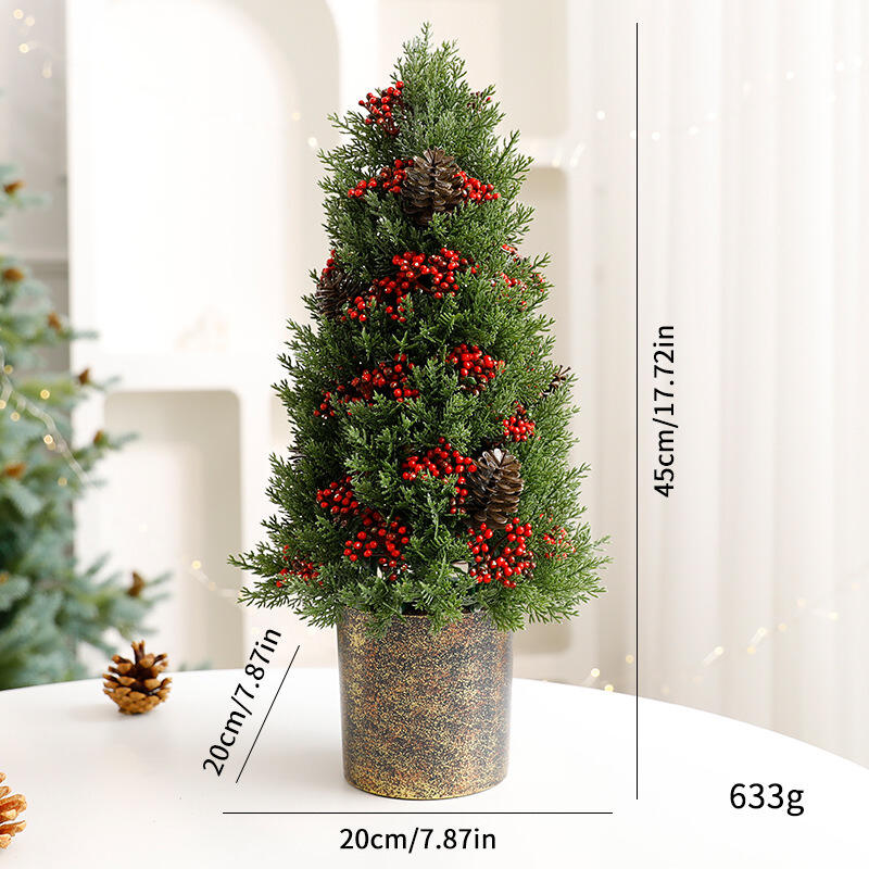 Wholesale 18*18*32cm PE Pine Cone Christmas Desktop Ornaments Holiday Scene Table Top Tree Decorations Christmas Decorations supplier