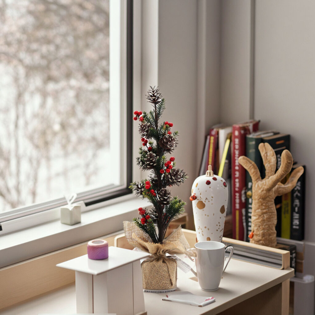 2025 New Arrival 11*11*42cm PE & Pine Cone Christmas Table Top Tree Popular Indoor Home Luxury Decoration for Xmas supplier