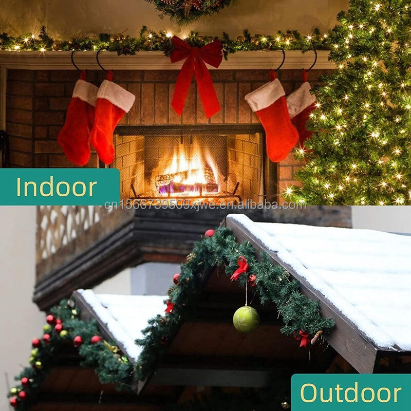 Yiwu Futian Market Direct Sale 270cm 9 Feet Green PVC Christmas Garland Large Pine Needle Design for Home & Holiday Decor factory