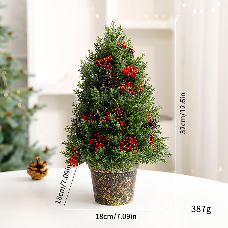 Wholesale 18*18*32cm PE Pine Cone Christmas Desktop Ornaments Holiday Scene Table Top Tree Decorations Christmas Decorations supplier
