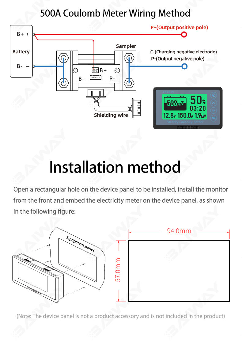 100V Battery indicator monitor 350A High Precision factory