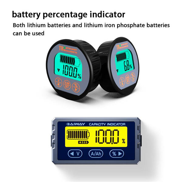 Safety and Battery percentage Indicators