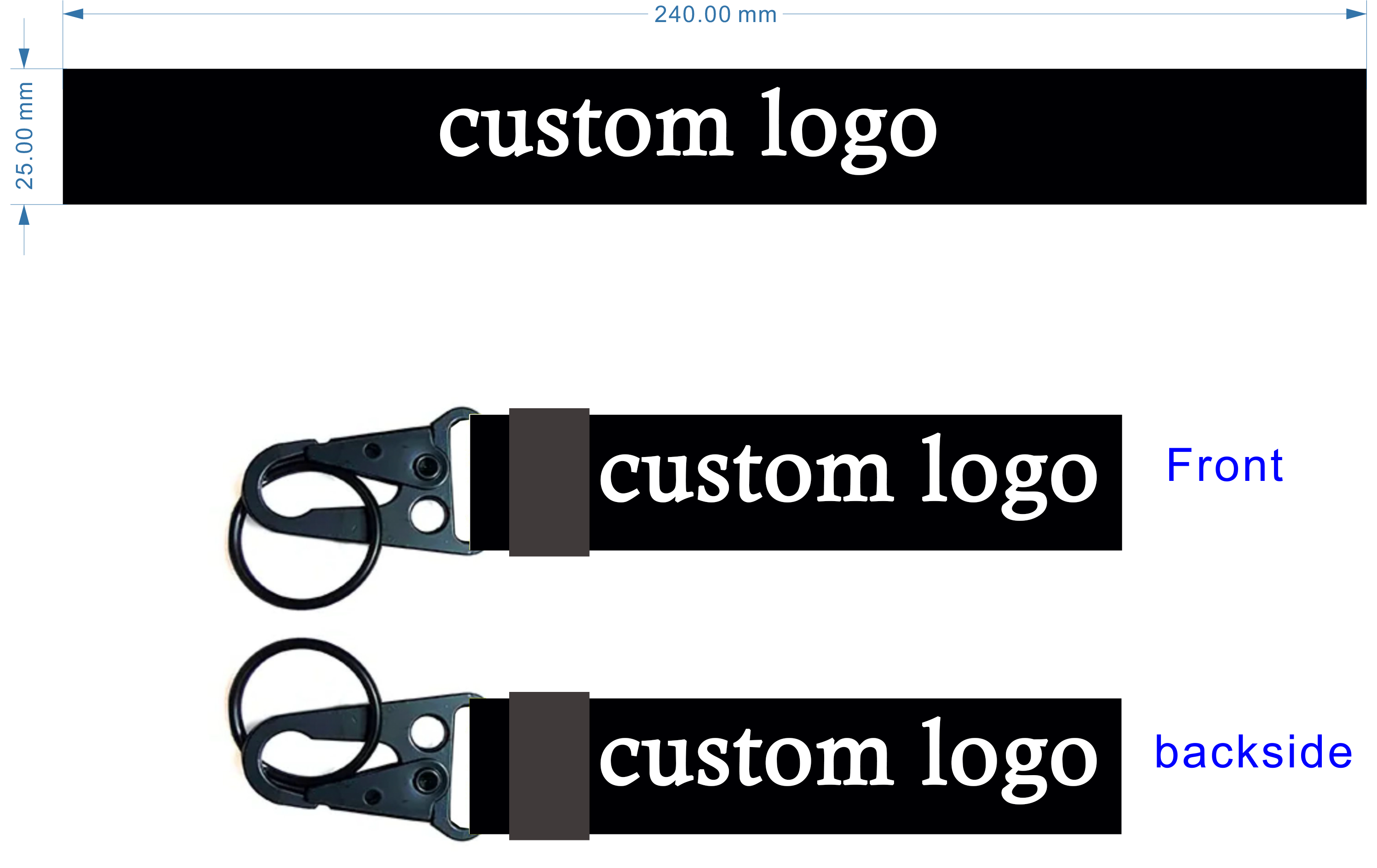 High Quality Custom Logo Keychain with Carabiner Clip Short Lanyard and Polyester Material for Carabiner Key Strap supplier