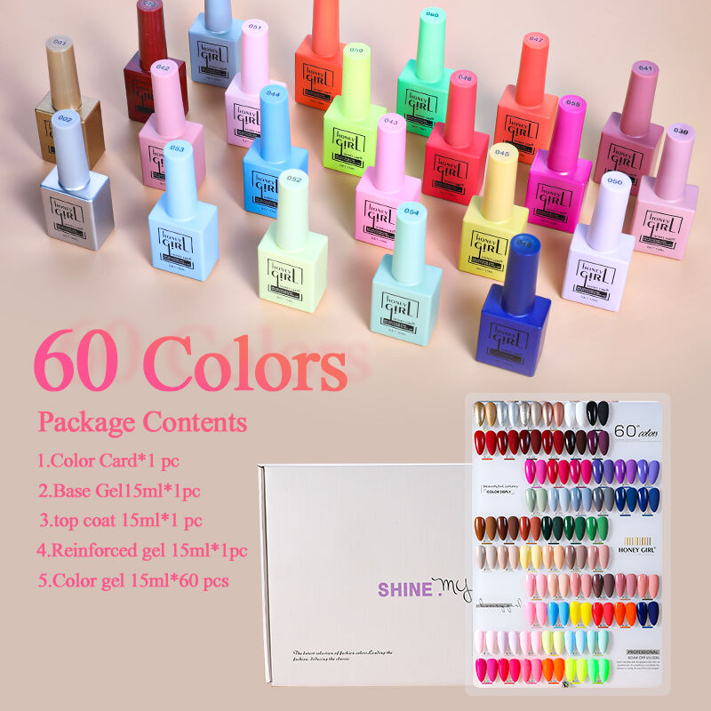 Custom Logo Professional Soak Off UV/LED Gel Nail Polish Set Color Nail Gel Nail Polish Kit With Free Color Frame manufacture