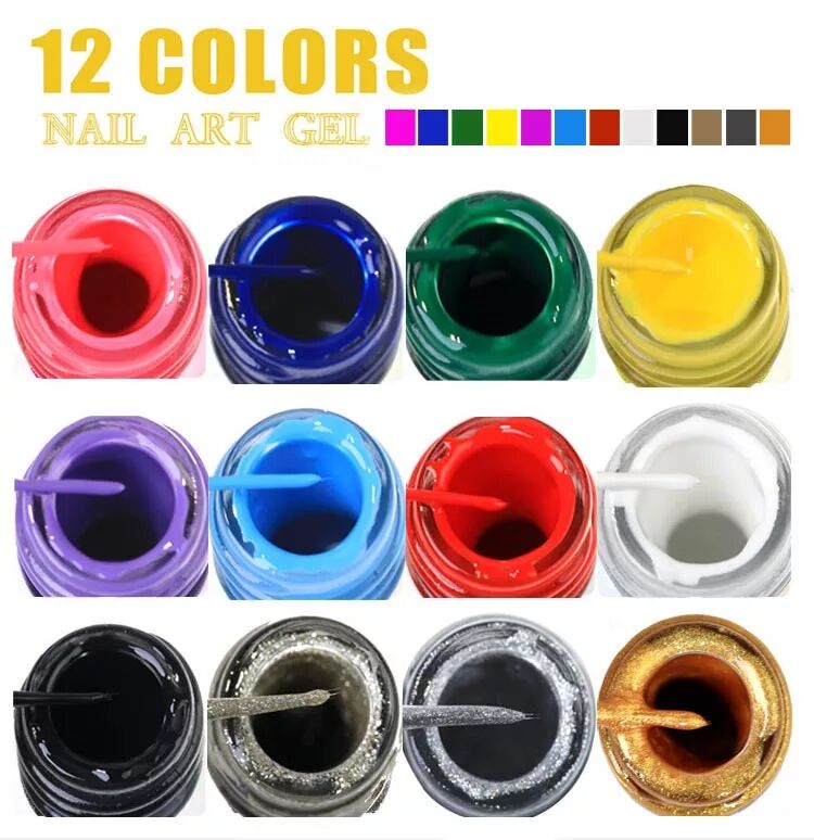 HONEY GIRL Hot Selling Gel Liner Nail Art Private Label Nail Supplies 12 Colors Liner Art Gel details