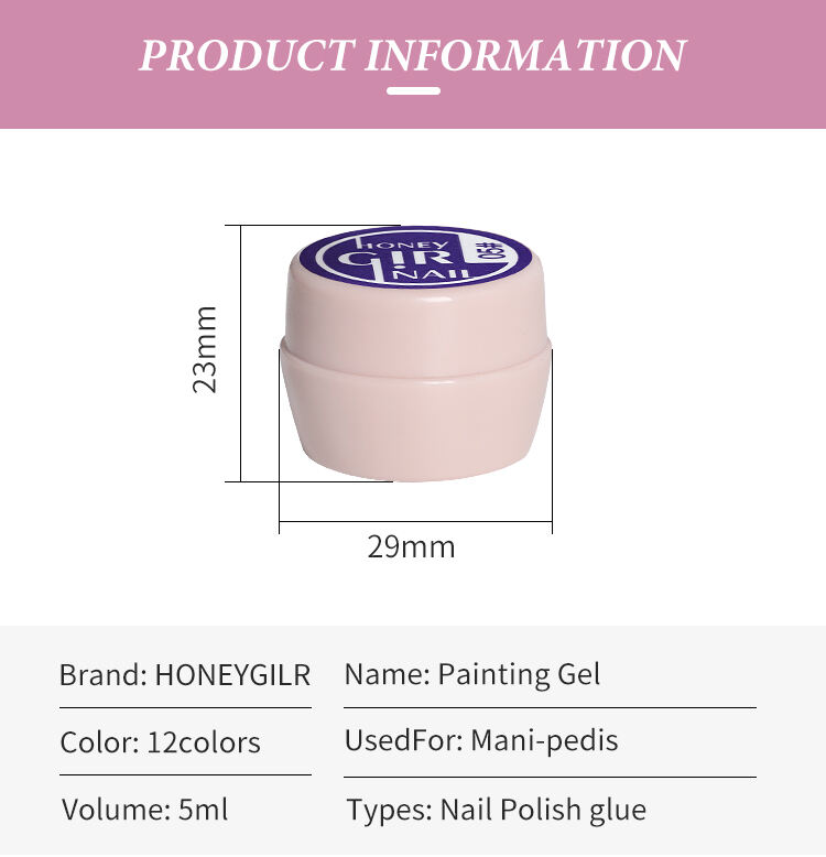 HONEY GIRL OEM Private Label Painting Gel High Pigment Soak Off Led UV Solid Painting Gel details