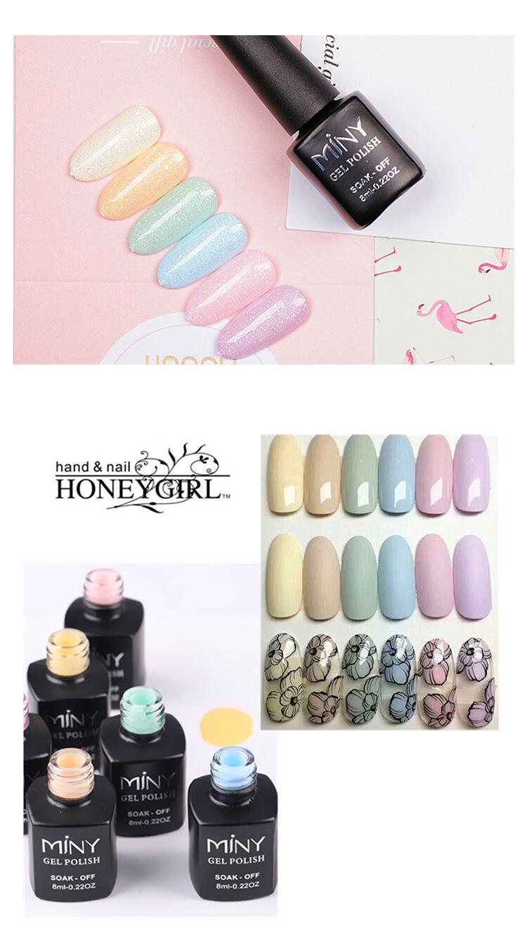 HONEY GIRL High Quality Macaron Color Gel Nail Polish Set Manicure Salon UV LED Home DIY Nail Art Set manufacture