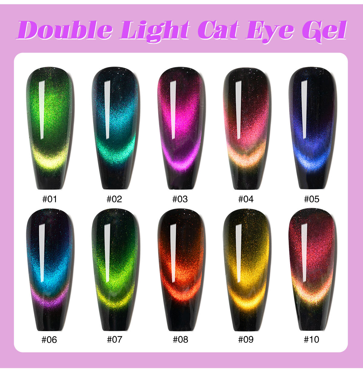 Glitter double light Cat Eye Gel Polish Magnet 9D Holographic Cat Eye Nail Gel Nail Art Magnetic UV Gel Polish factory