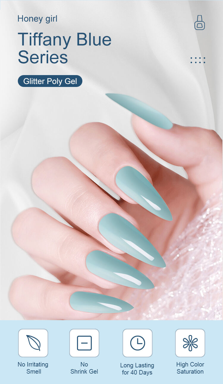 HONEY GIRL Nail Supply Wholesale Blue Color Gel Nail Supplies Salon UV Gel Polish supplier